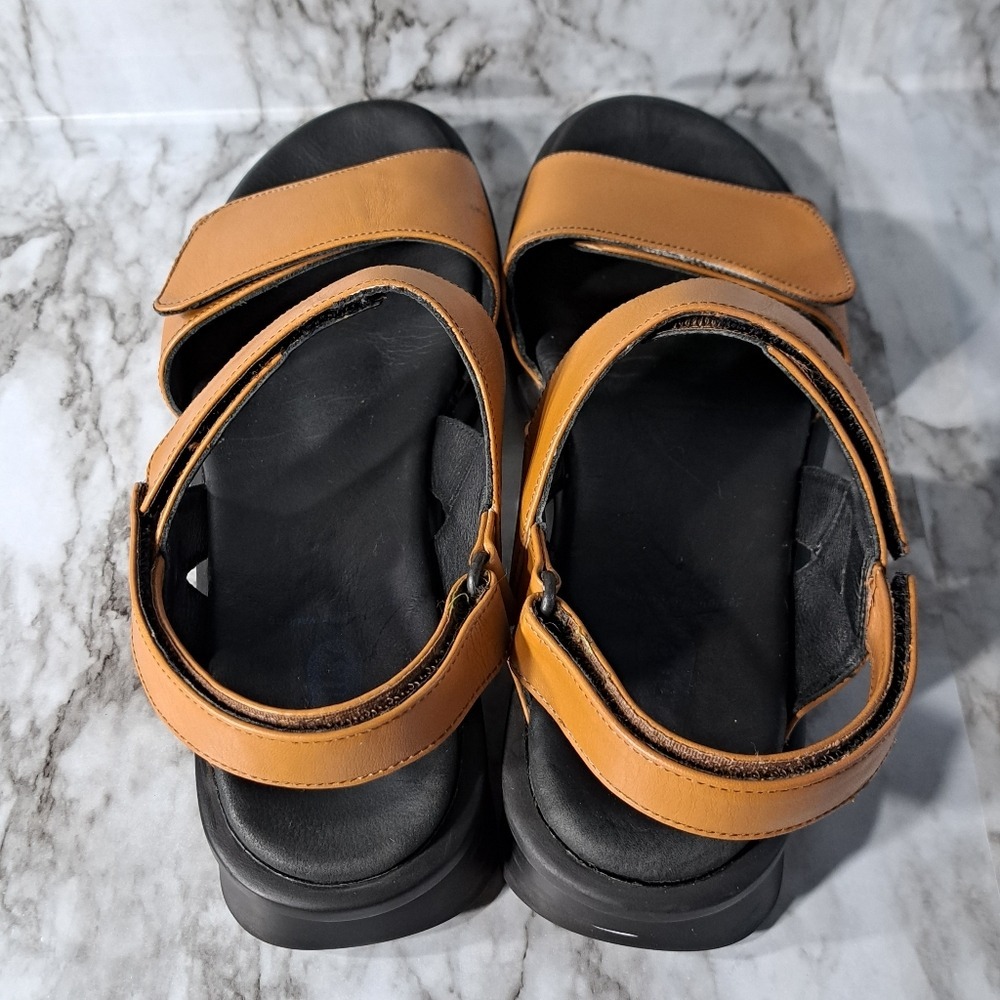 Wolky Women's Open Toe Comfortable Sandals‎ Genuine Leather Chestnut/Brown 42 - Picture 12 of 15